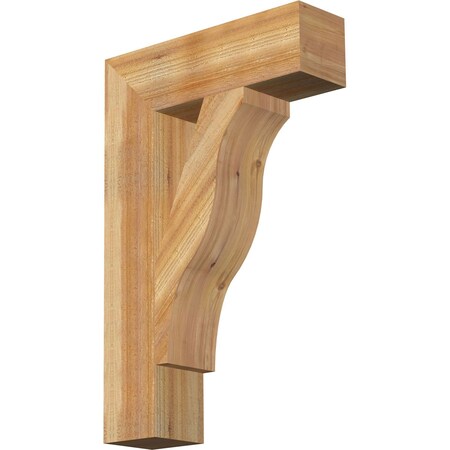 Funston Block Rough Sawn Bracket, Western Red Cedar, 6"W x 22"D x 34"H